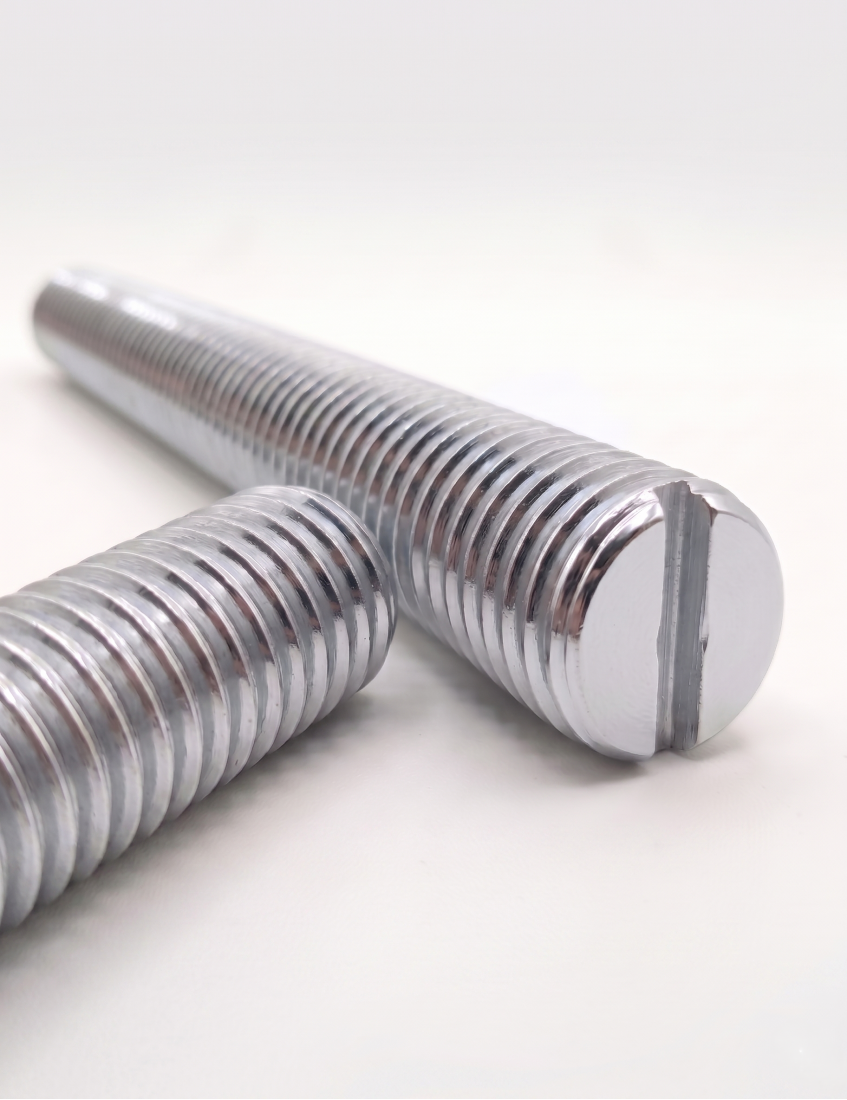 Yarıklı Kanallı Yivli Özel İmalat Saplama | GVN-SA-608 Vidalı Stud Bolt
